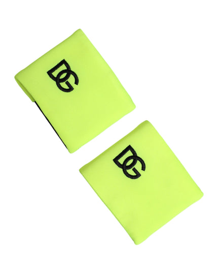 Dolce & Gabbana Yellow Green DG Logo Polyester 1 Pair  Wristband