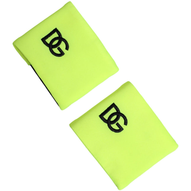 Dolce & Gabbana Yellow Green DG Logo Polyester 1 Pair  Wristband