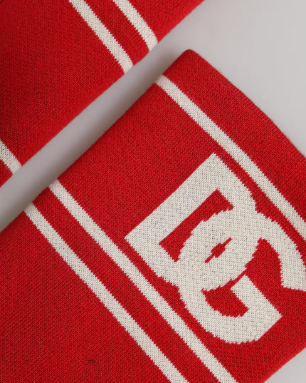 Dolce & Gabbana Red White DG Logo Cotton 1 Pair One SIze Wristband