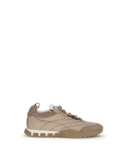 Miu Miu Brown Recycled Polyamide Athletic Sneakers