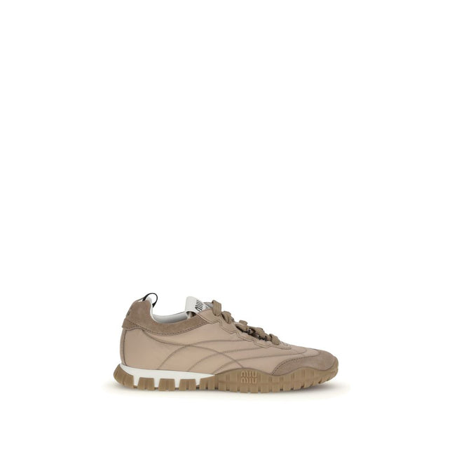 Miu Miu Brown Recycled Polyamide Athletic Sneakers