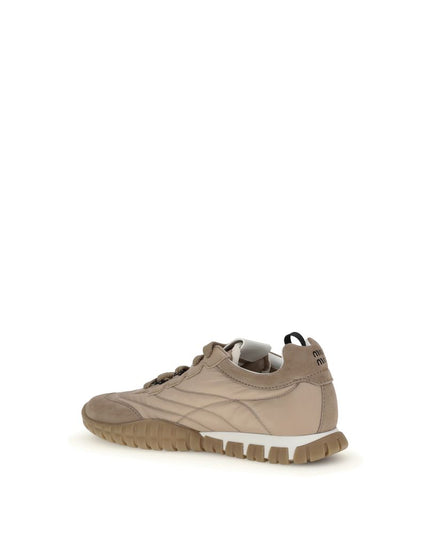 Miu Miu Brown Recycled Polyamide Athletic Sneakers