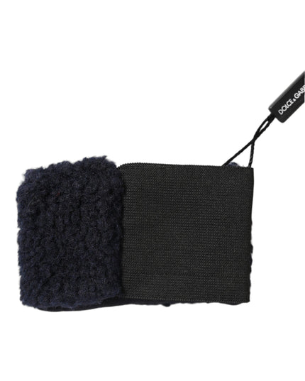 Dolce & Gabbana Black Wool Knitted Sweatbands Men Wristband