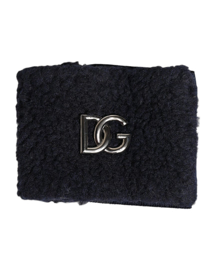 Dolce & Gabbana Black Polyester Logo Plaque Men One Size Wristband