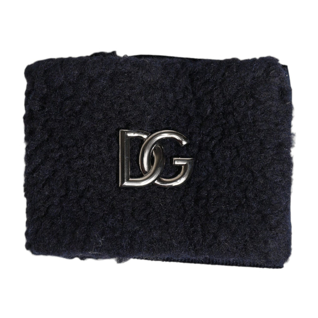 Dolce & Gabbana Black Polyester Logo Plaque Men One Size Wristband