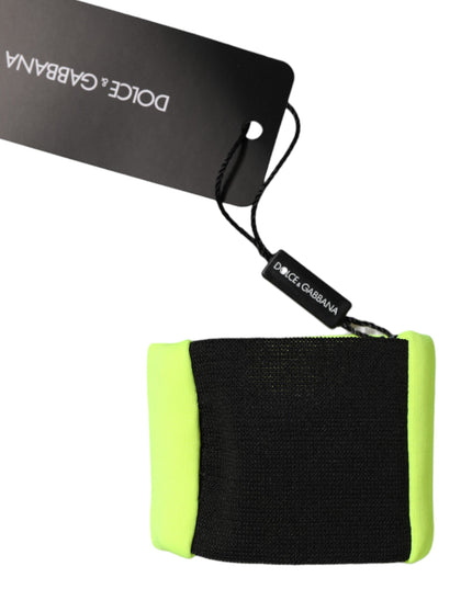 Dolce & Gabbana Yellow Green Silk DG Logo Men Wristband