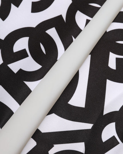 Dolce & Gabbana Black White DG Logo Elbow Length Mitten Gloves