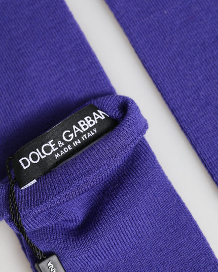 Dolce & Gabbana Violet Wool Fingerless Elbow Length Mitten Gloves