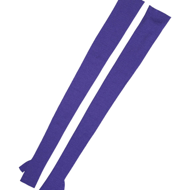 Dolce & Gabbana Violet Wool Fingerless Elbow Length Mitten Gloves