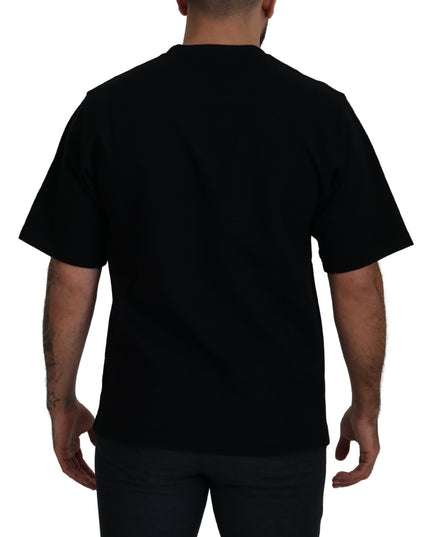 Dolce & Gabbana Cotton Black Printed Crewneck Tee T-shirt