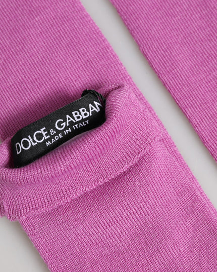 Dolce & Gabbana Pink Wool Fingerless Elbow Length Mitten Gloves