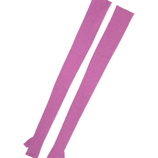 Dolce & Gabbana Pink Wool Fingerless Elbow Length Mitten Gloves