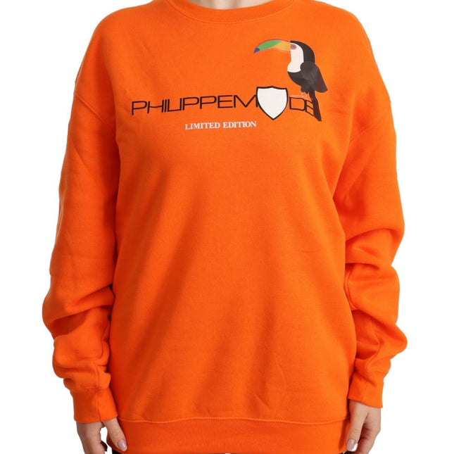 Philippe Model Orange Printed Long Sleeves Pullover Sweater