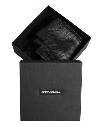 Dolce & Gabbana Black Polyester Elbow Length Mitten Gloves
