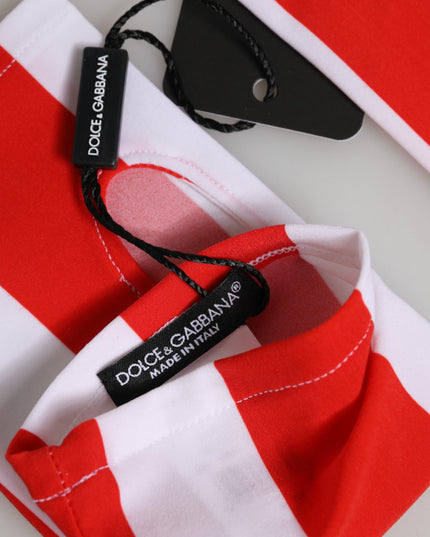 Dolce & Gabbana Red White Nylon Fingerless Wrist Length Gloves