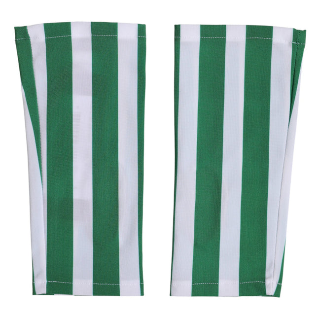 Dolce & Gabbana Green White Nylon Fingerless Wrist Length Gloves