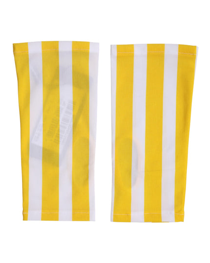 Dolce & Gabbana Yellow White Nylon Fingerless Wrist Length Gloves