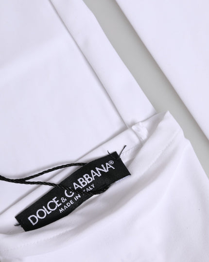 Dolce & Gabbana White Nylon Fingerless Elbow Length Mitten Gloves