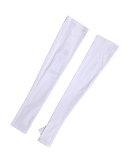 Dolce & Gabbana White Nylon Fingerless Elbow Length Mitten Gloves