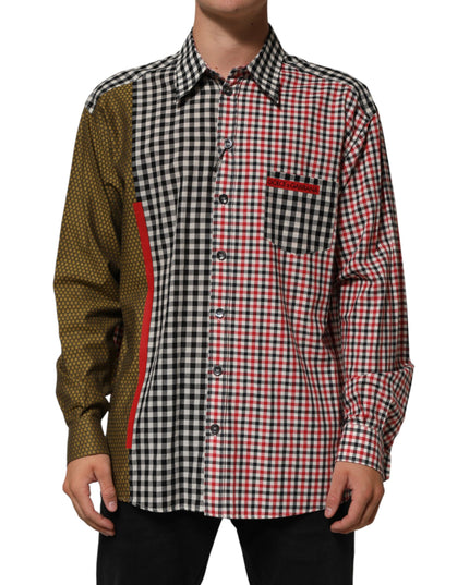 Dolce & Gabbana Multicolor Cotton Collared Checkered Shirt