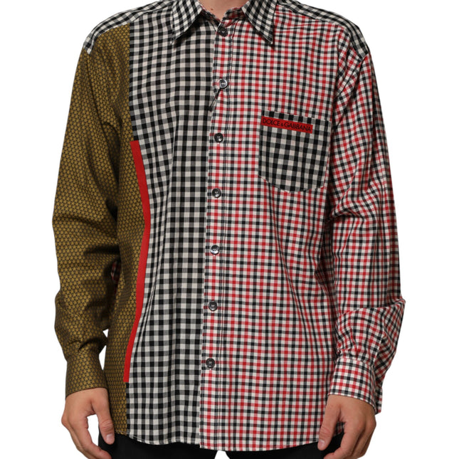 Dolce & Gabbana Multicolor Cotton Collared Checkered Shirt
