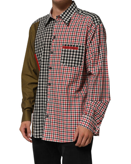 Dolce & Gabbana Multicolor Cotton Collared Checkered Shirt