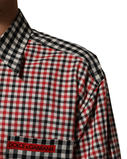 Dolce & Gabbana Multicolor Cotton Collared Checkered Shirt