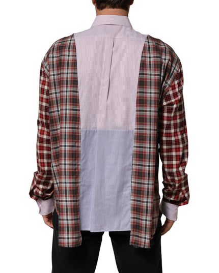 Dolce & Gabbana Multicolor Cotton Collared Checkered Shirt