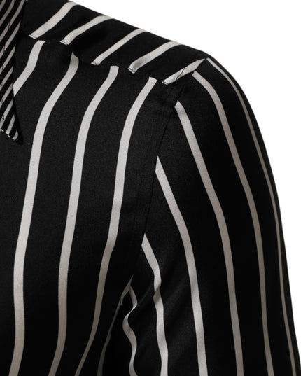 Dolce & Gabbana Black White Stripes Men MARTINI Dress Shirt