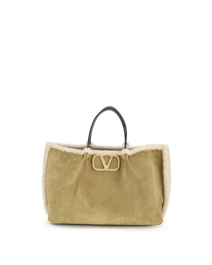 Valentino Garavani Beige Calf Leather Bos Taurus Shoulder Bag