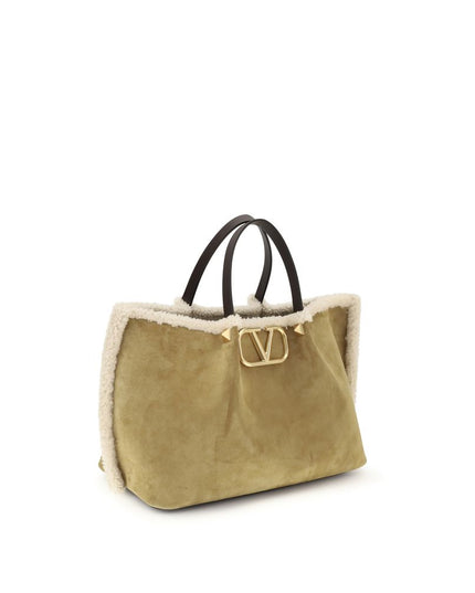 Valentino Garavani Beige Calf Leather Bos Taurus Shoulder Bag