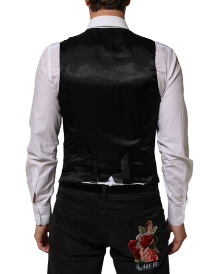 Dolce & Gabbana Black Polyester Dress Formal Waistcoat Vest