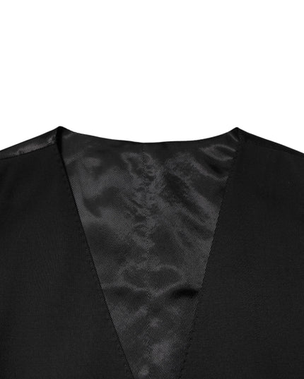 Dolce & Gabbana Black Polyester Dress Formal Waistcoat Vest