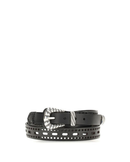 Etro Black Calf Leather Bos Taurus Regular Belt