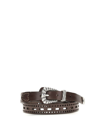 Etro Brown Calf Leather Bos Taurus Belt
