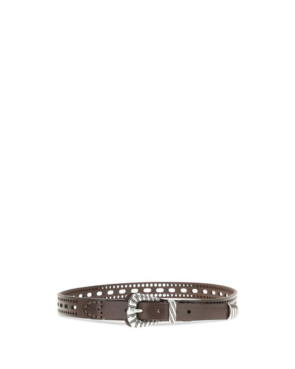 Etro Brown Calf Leather Bos Taurus Belt