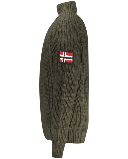 Norway 1963 Green Wool Men Turtleneck Sweater