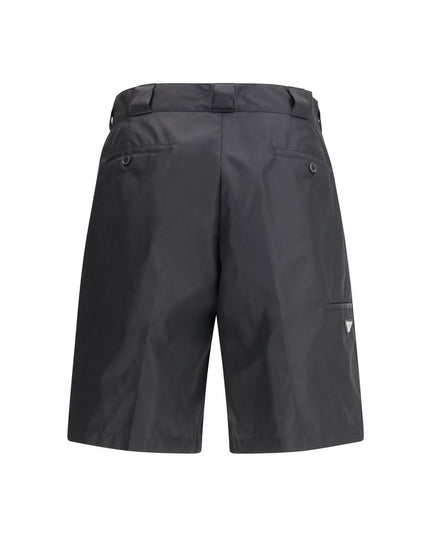 Prada Black Recycled Polyamide Bermuda Shorts