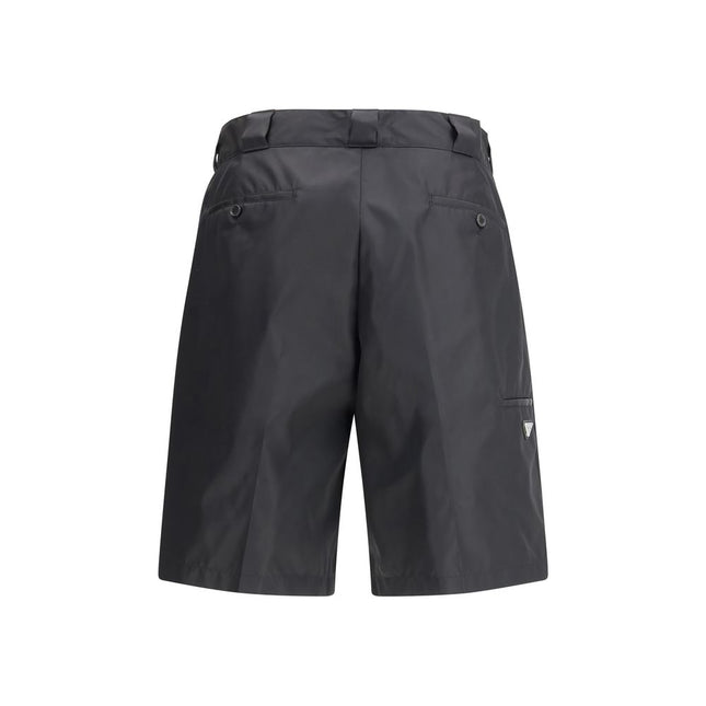 Prada Black Recycled Polyamide Bermuda Shorts