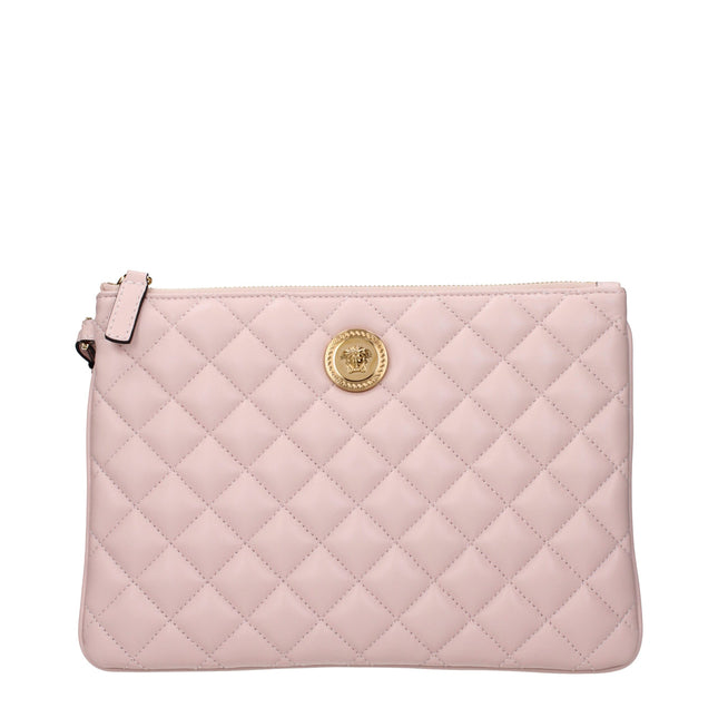 Versace Pink Leather Clutch Bag