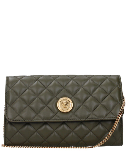 Versace Green Leather Clutch Bag