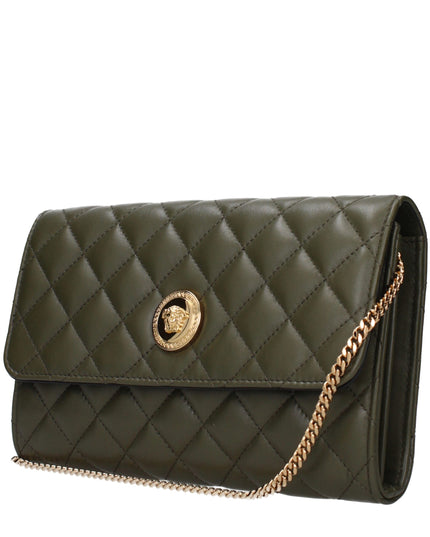 Versace Green Leather Clutch Bag