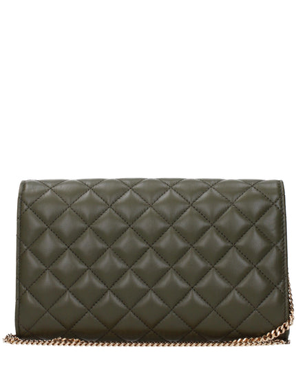 Versace Green Leather Clutch Bag