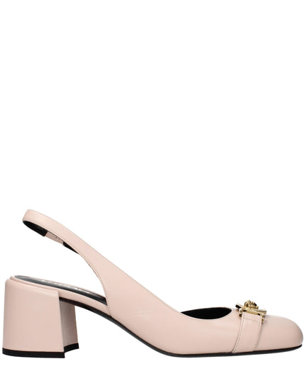 Versace Pink Leather Mid Heel Pumps