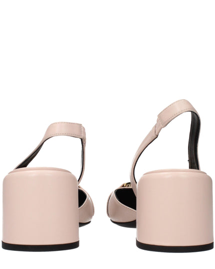 Versace Pink Leather Mid Heel Pumps