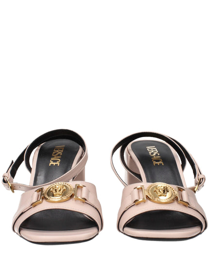 Versace Pink Leather Platform Sandals