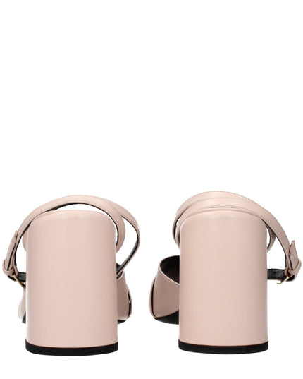 Versace Pink Leather Platform Sandals