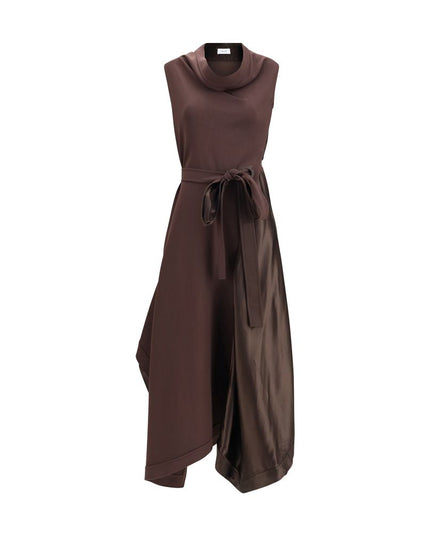 Ferragamo Brown Viscose Cocktail Dress