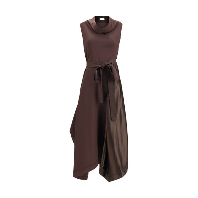 Ferragamo Brown Viscose Cocktail Dress