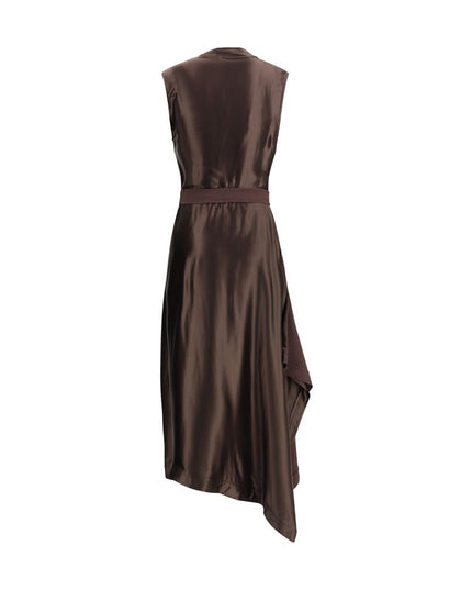 Ferragamo Brown Viscose Cocktail Dress